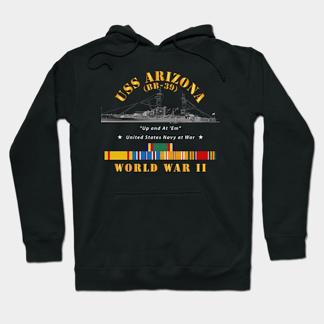 Battleship - USS Arizona WWII w SVC Ribbons Hoodie by twix123844